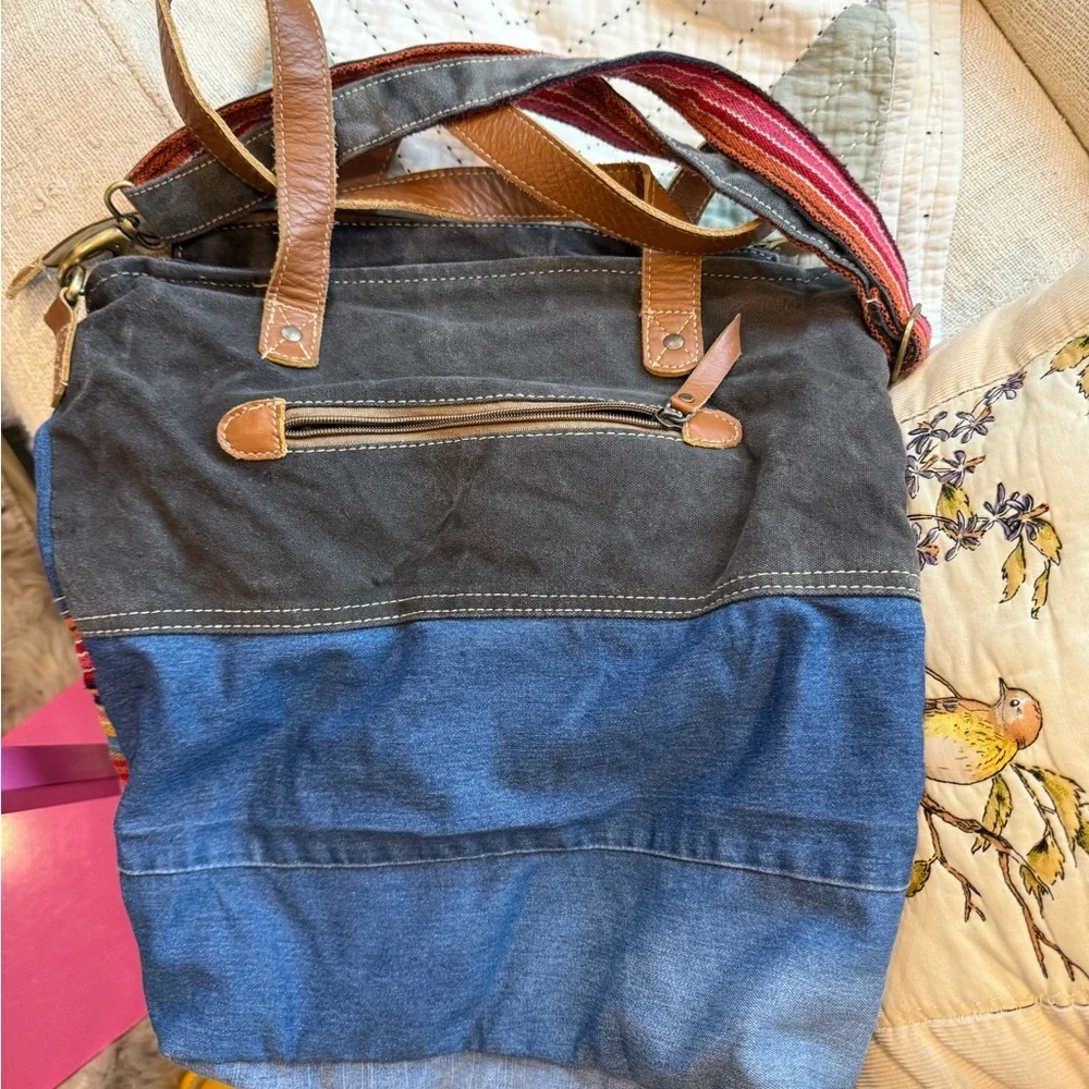 Boho Patchwork Crossbody Tote in Multicolor